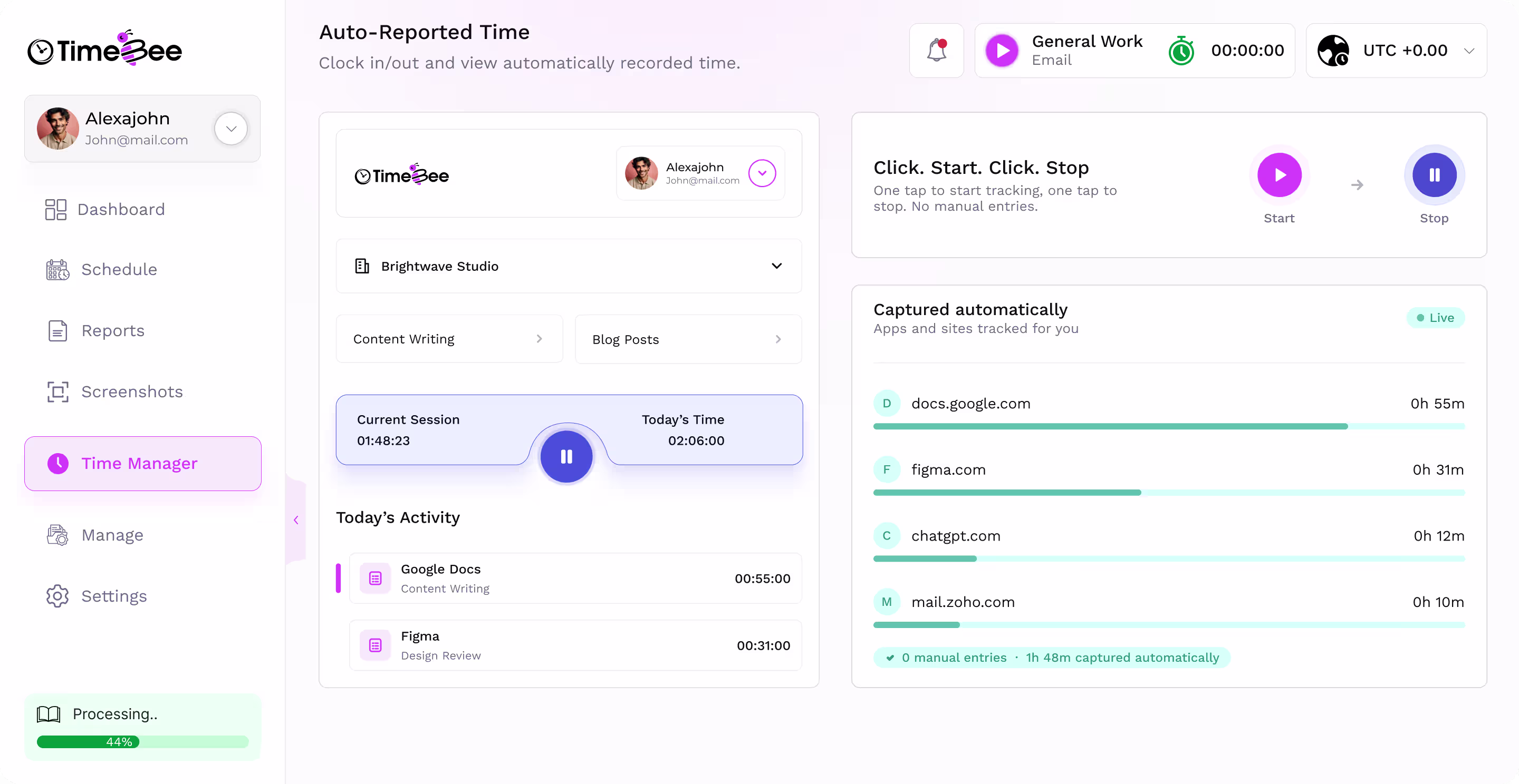 Automatic time capture