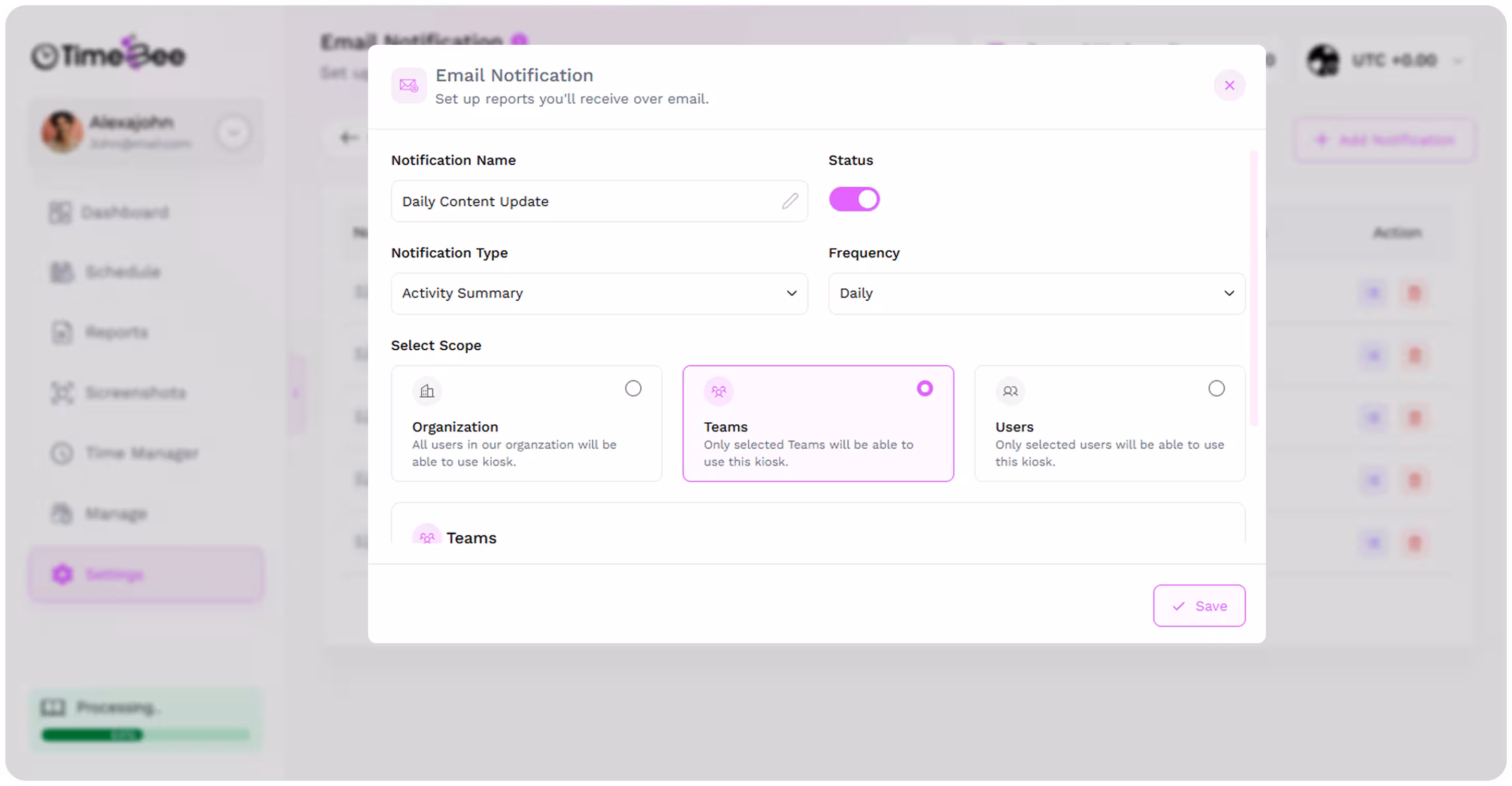 Scheduled email reports