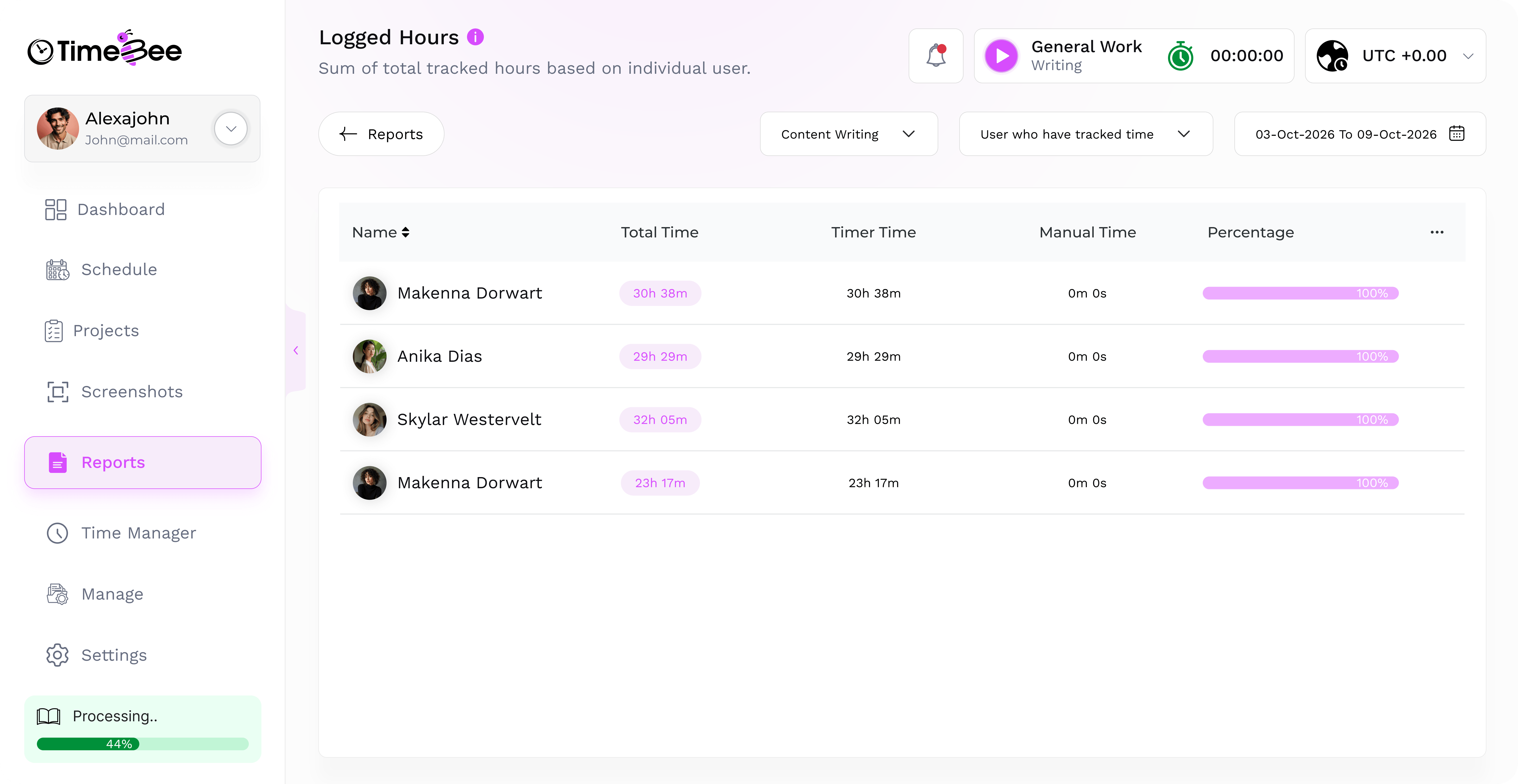 Billable hours tracking