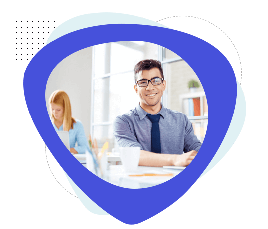 Office employees working happily, with productivity optimized by TimeBee auto time tracking