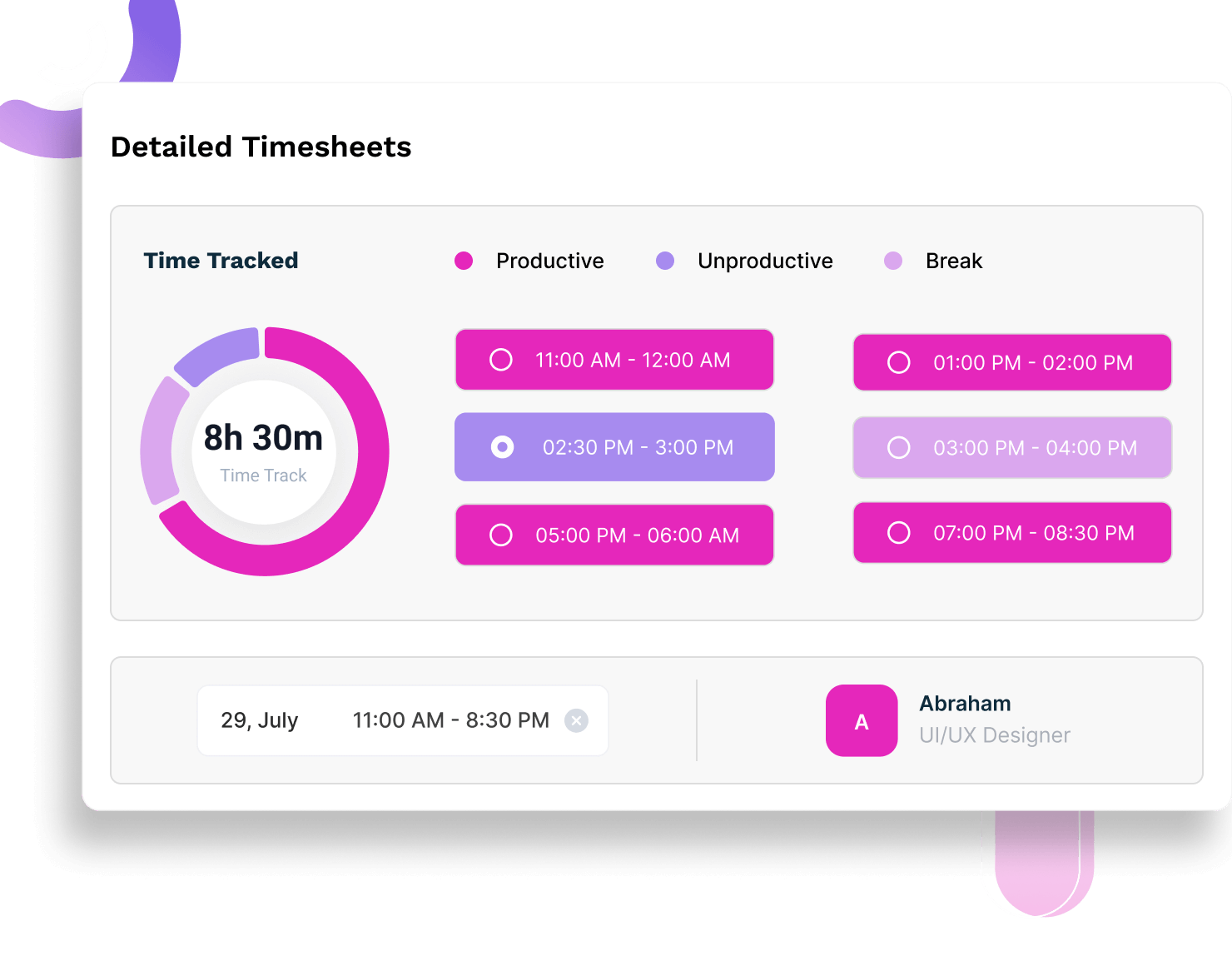 Detailed Timesheets